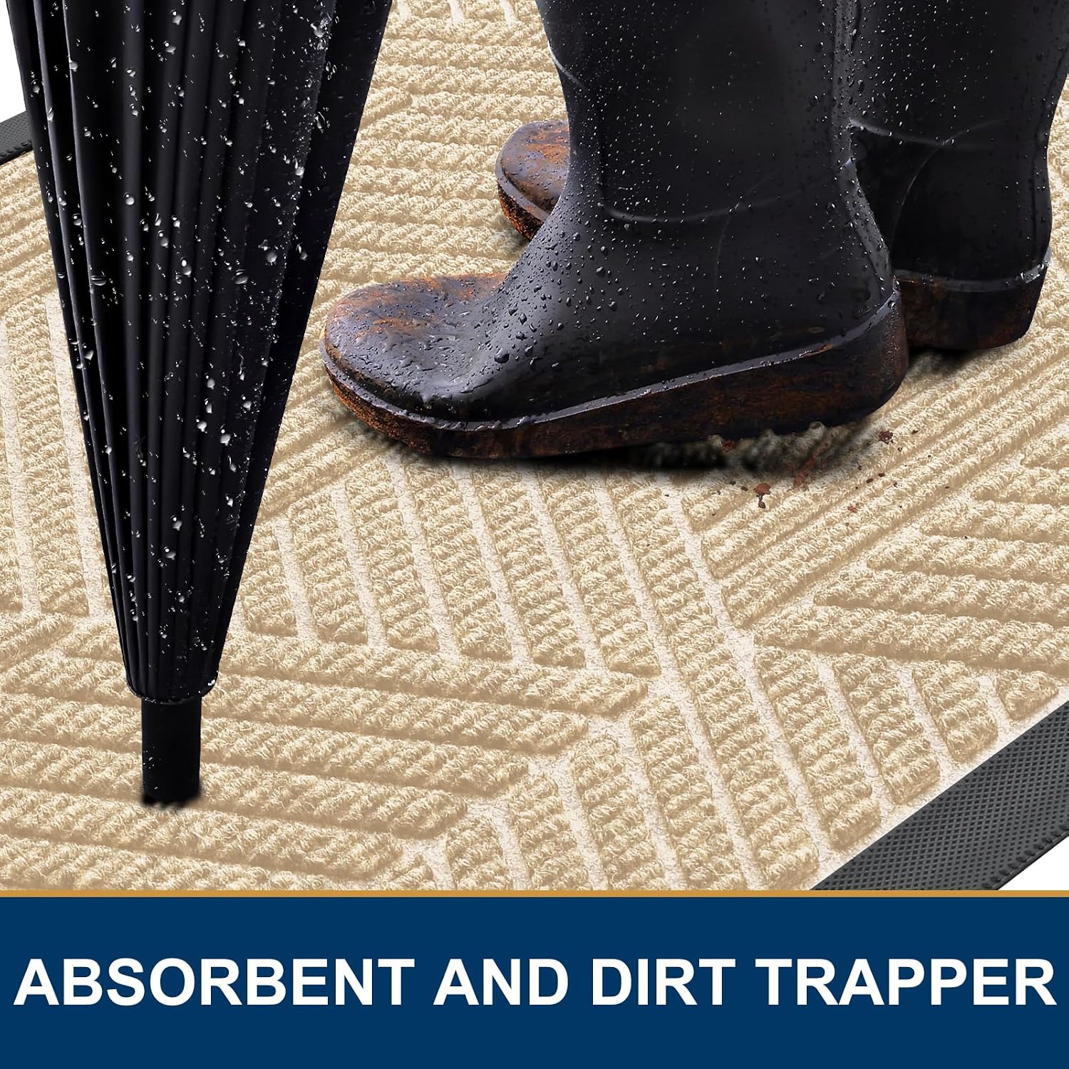 Detalle de Smiry Front Door Mat Heavy Duty 29.5x17 in.