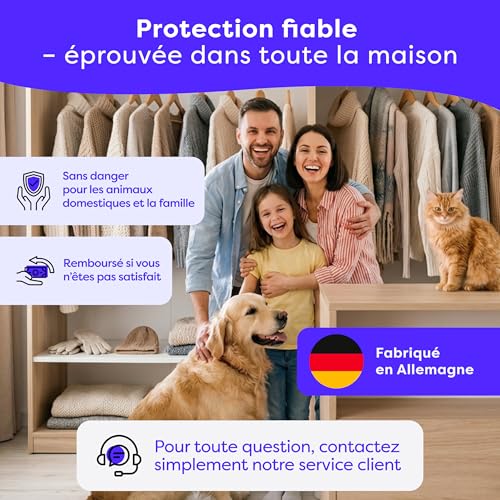Thumbnail 8 de Wolkenfeld Anti Mites Textiles pour Armoire et Vêtements avec Phéromone – 8 Pièges Adhésifs, Laine et Cachemire Protégés