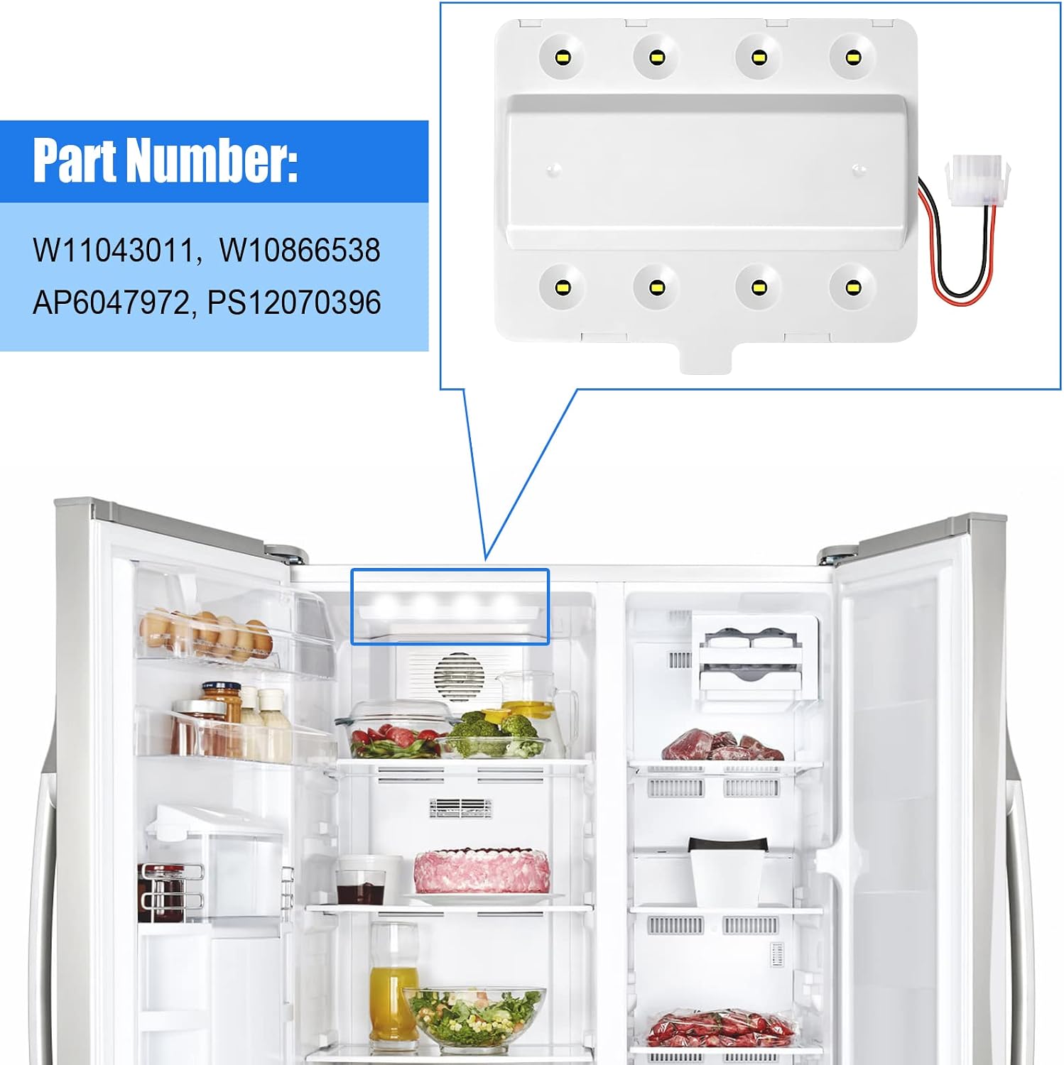 Thumbnail 3 de W11043011 Refrigerator LED Light Module