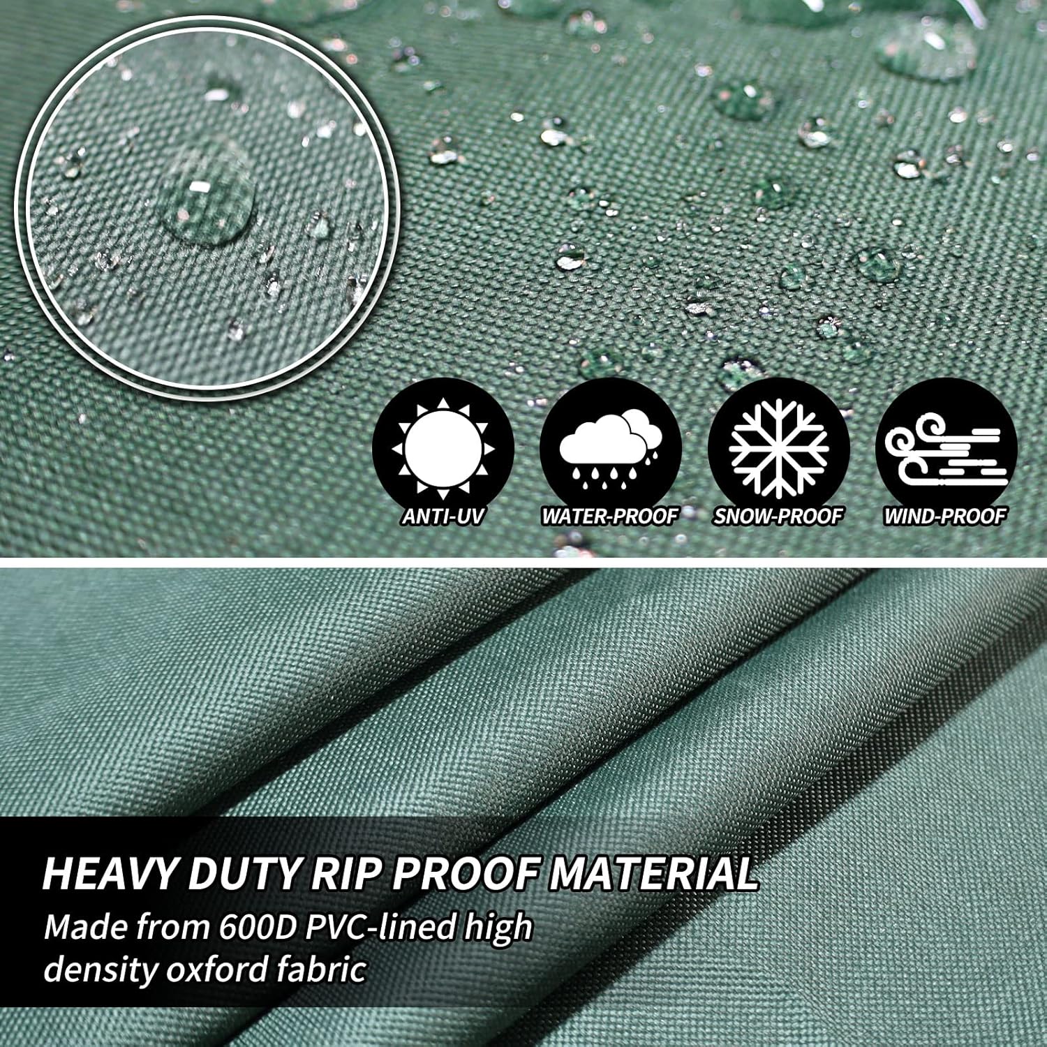 Thumbnail 5 de PAT I O PLUS Garden Heavy Duty Round Table Cover, 130x71cm, Green