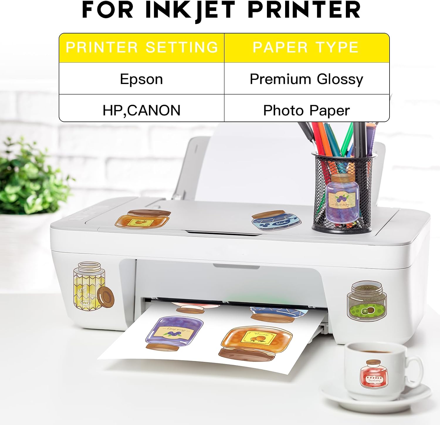 Thumbnail 4 de Ruibytree Transparentes Vinyl-Aufkleberpapier A4 für Inkjet – 60 Blätter, selbstklebend