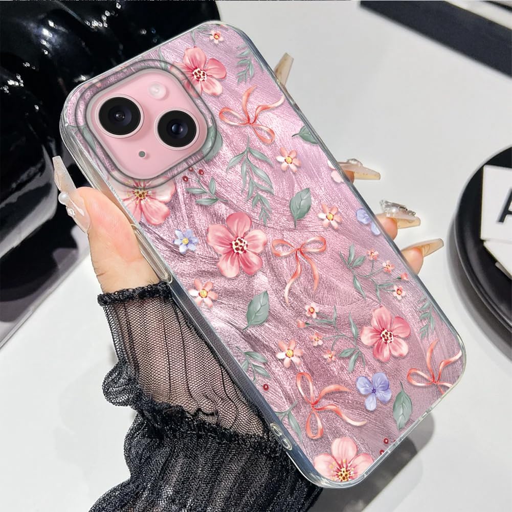 Thumbnail 4 de Tedyhulle Hülle für iPhone 13/14 – Rosa Blüten Muster, Dünn & Stoßfest aus TPU