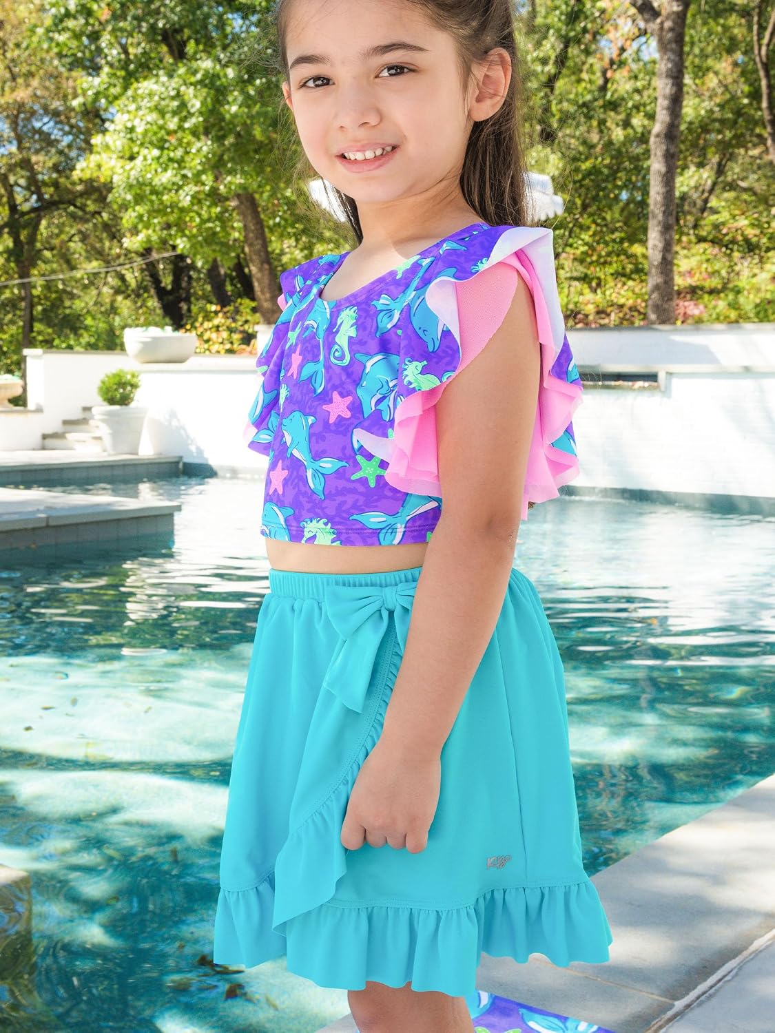 Thumbnail 2 de RuffleButts Girls' Swim Skirt Cover-Up
