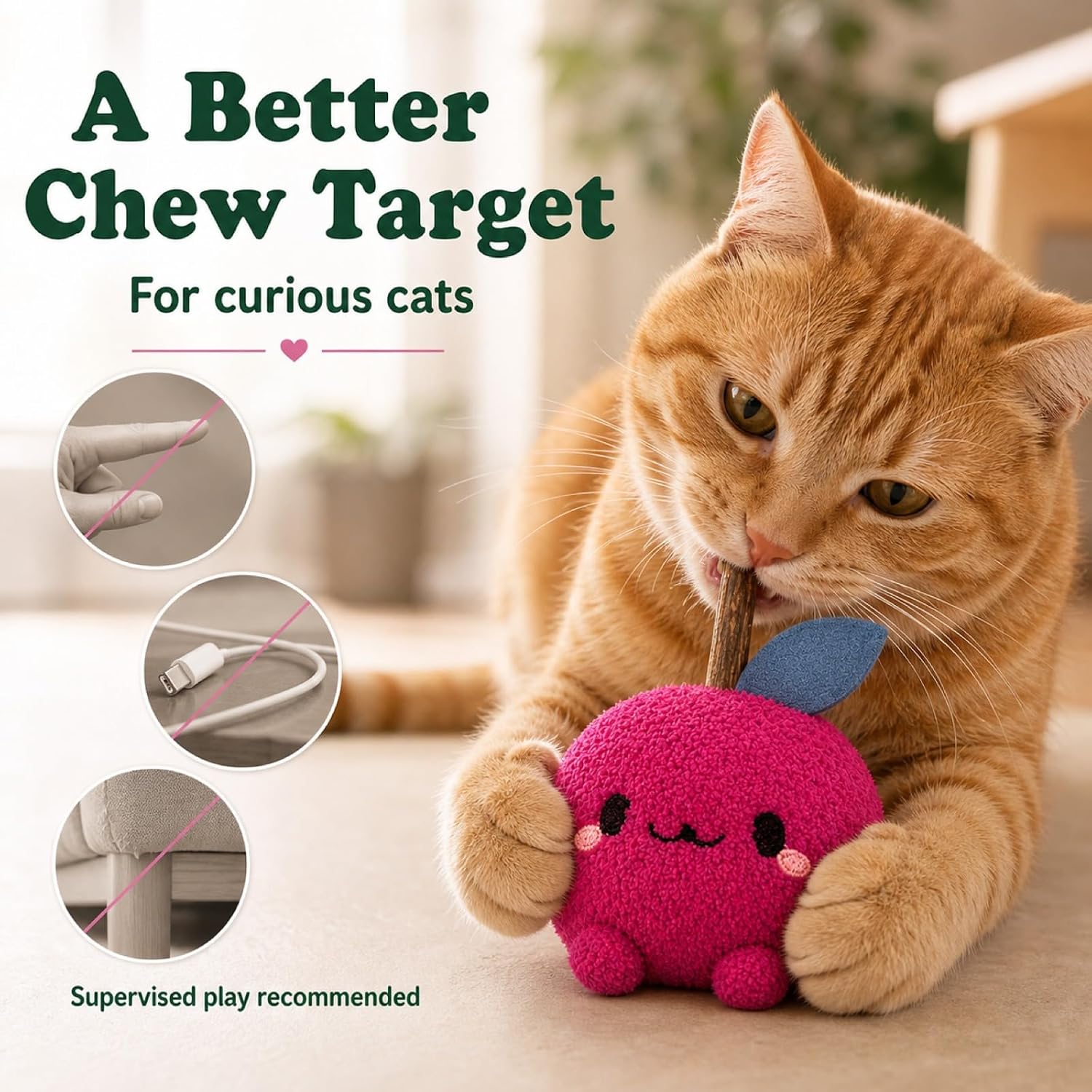 Thumbnail 6 de Petelligent Cat Plush Toy with Silvervine