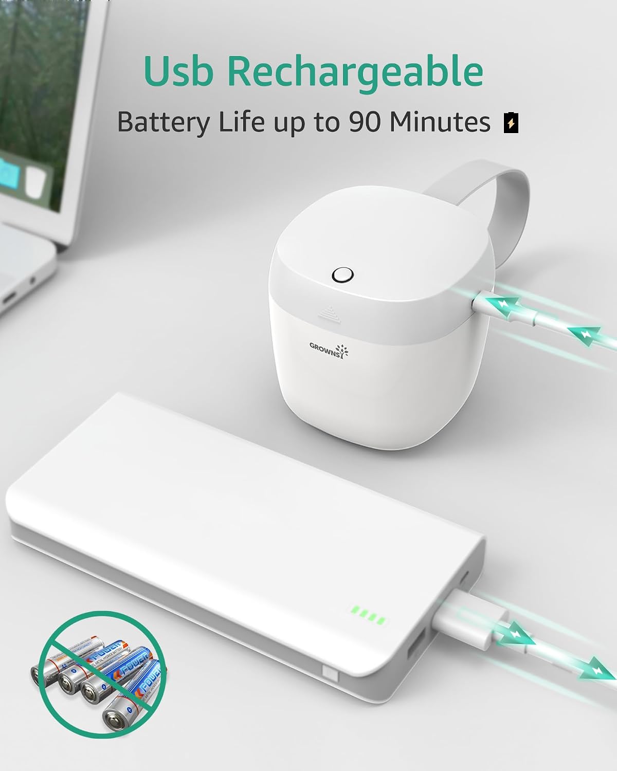 Detalle 2 de GROWNSY SP01 Portable Pacifier Sanitizer Case with UV-C LED and USB Charging