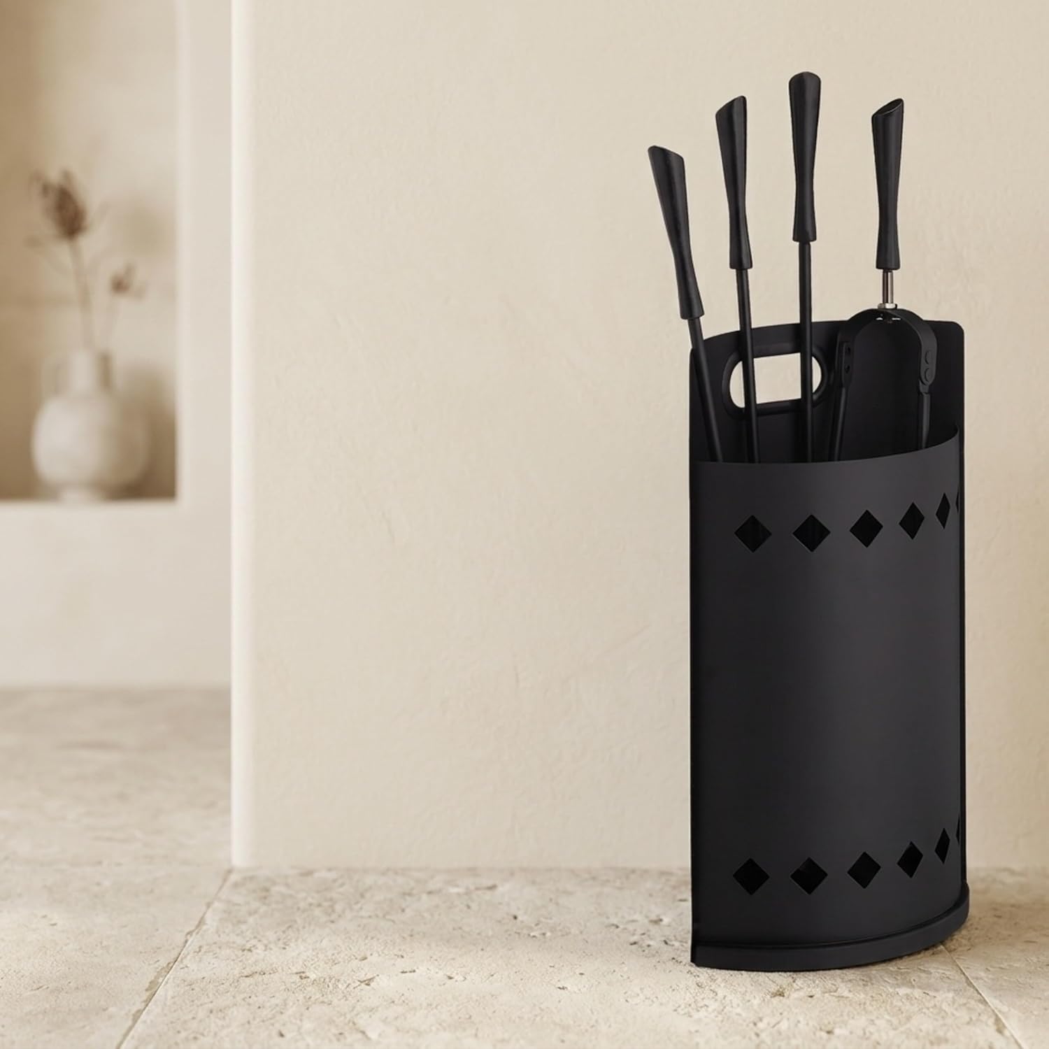 Thumbnail 2 de Relaxdays 10033831 Fireplace Tool Set, 5-Piece, Matt Black