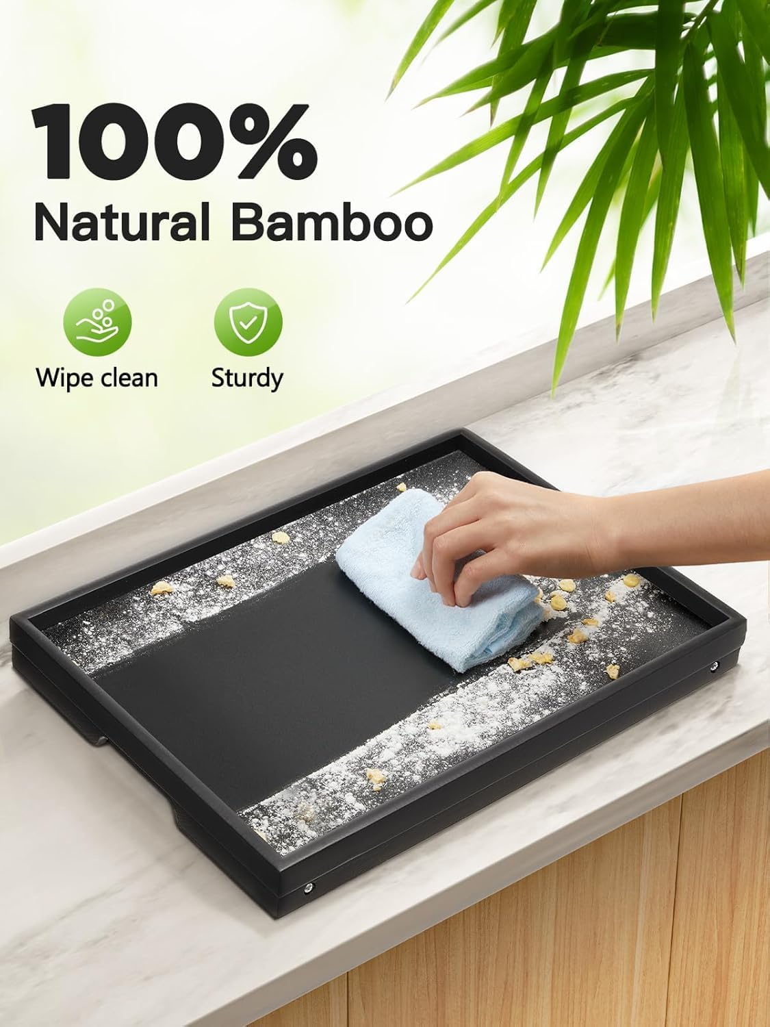 Thumbnail 5 de Pipishell PIFBTB Bed Tray Table, Black Bamboo with Folding Legs