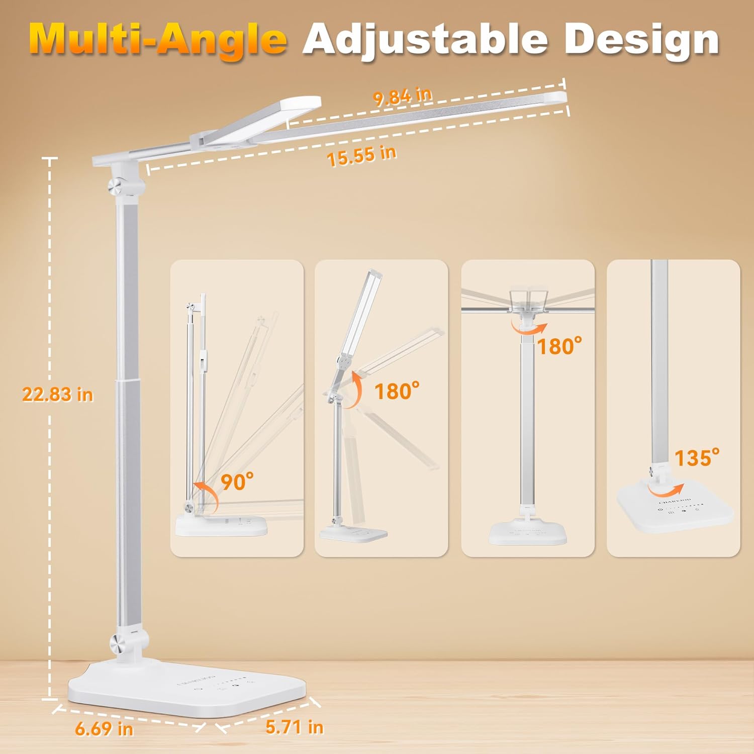 Detalle 1 de LED Desk Lamp, Dual-Head