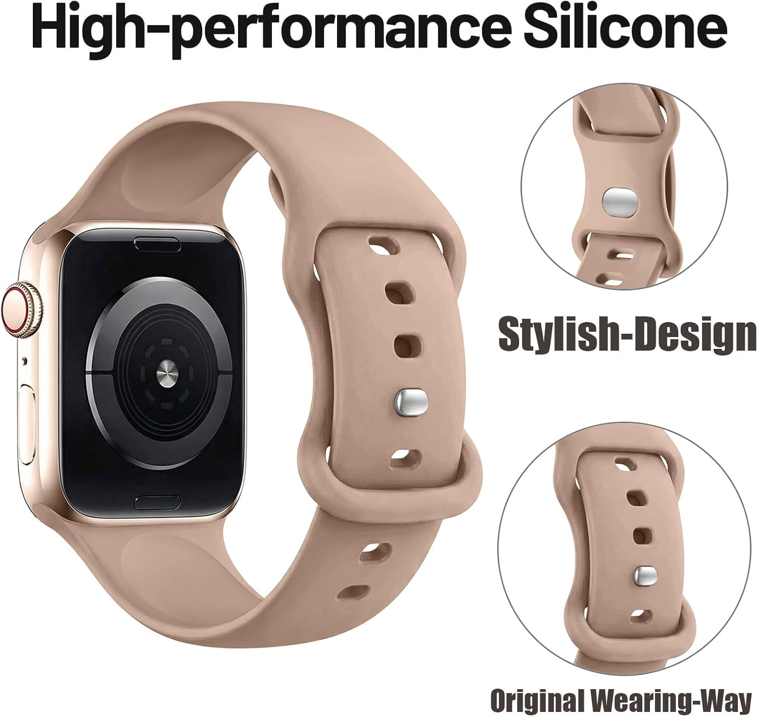Thumbnail 1 de HdanMole Sport Strap for Apple Watch (38–46mm) Silicone Replacement – Versatile, Durable and Skin‑Friendly