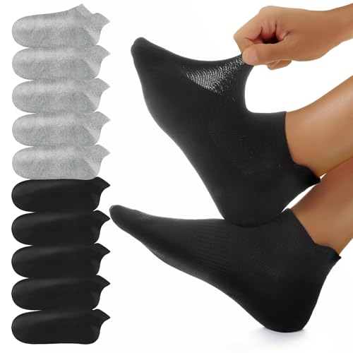 Detalle de YouShow Calcetines Tobilleros Hombre Mujer (10 pares) – Algodón, antideslizantes y respirables