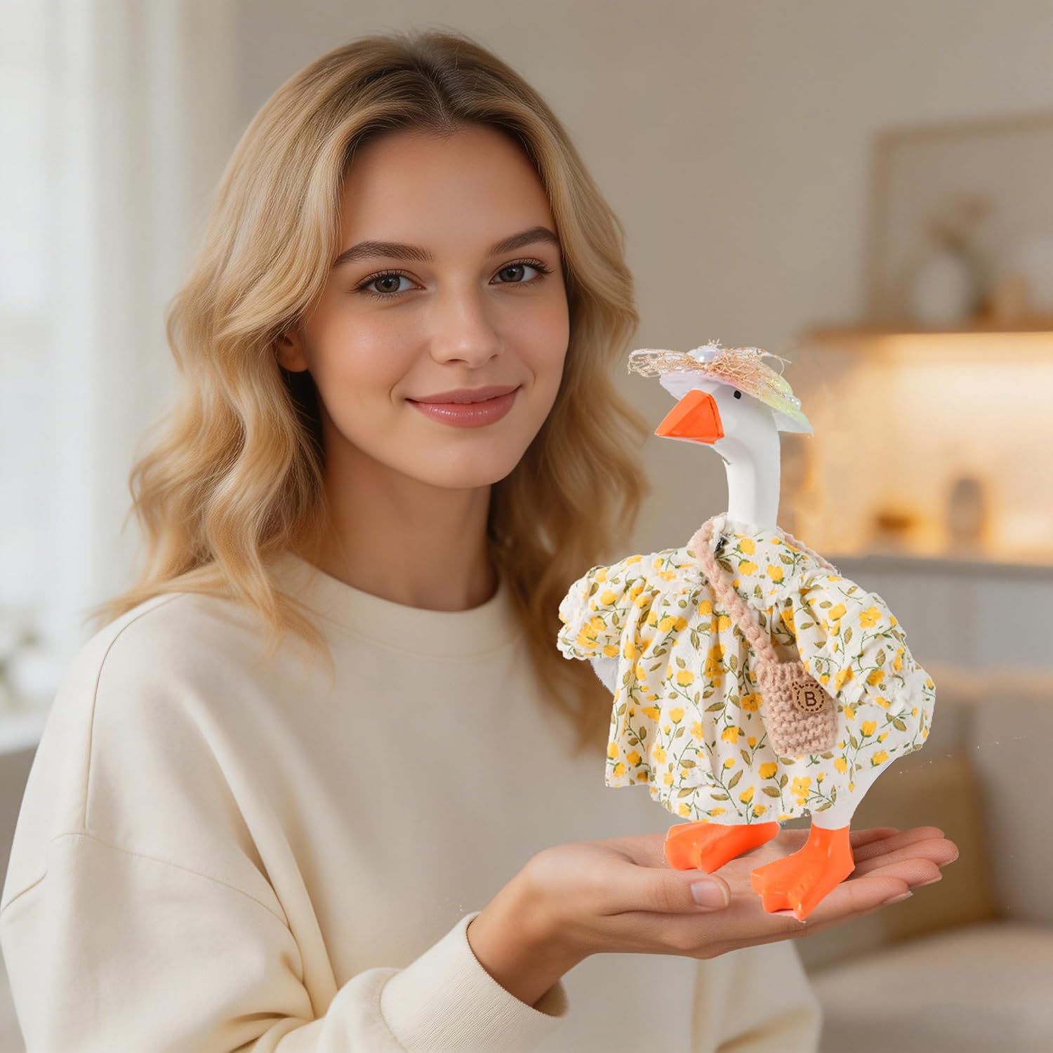 Detalle de 7inch Desk Goose Outfits: Rustic 3-Piece Dress Gift Set for Magnetic Desk Geese