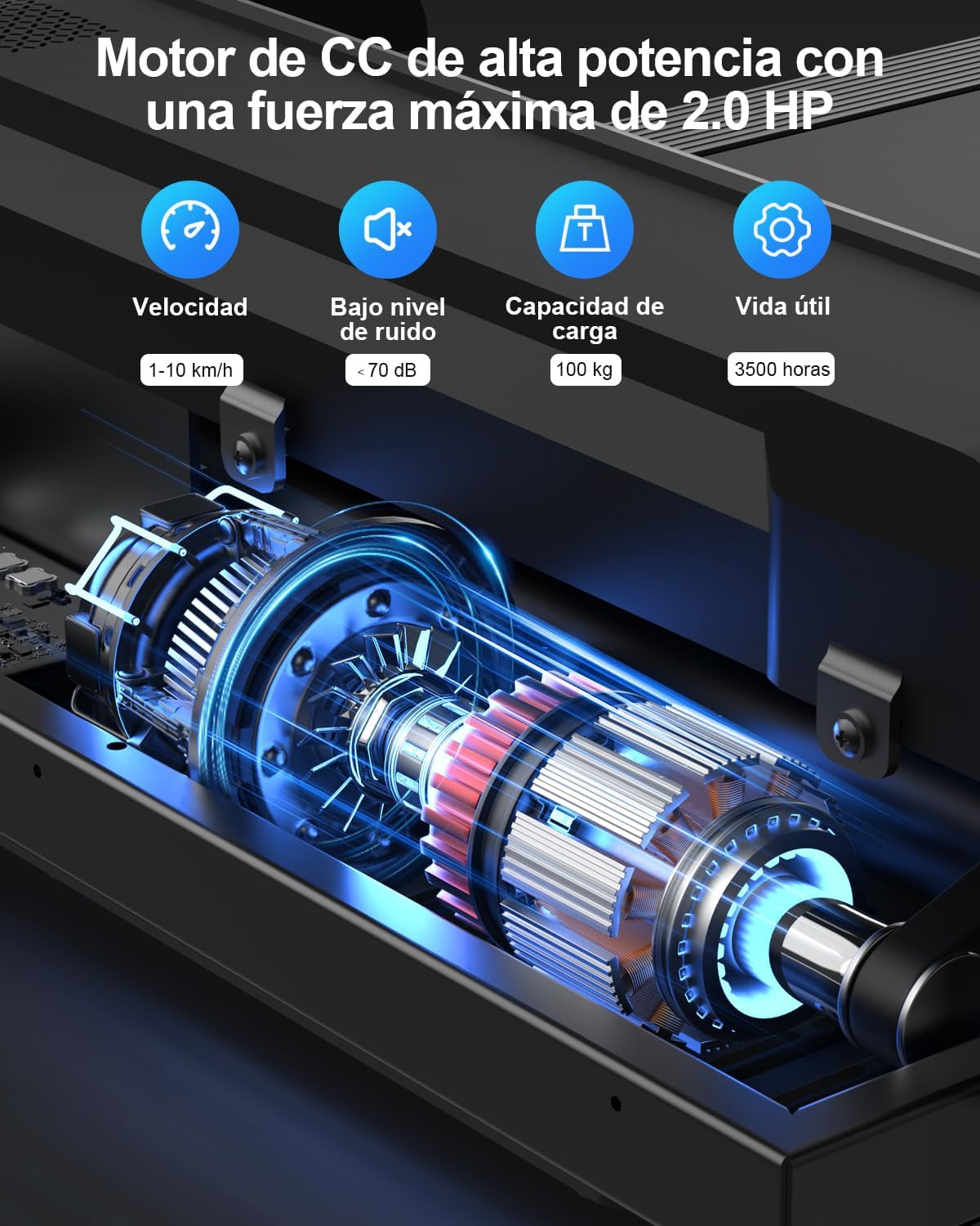 Thumbnail 2 de Zeporix Cinta de Correr Plegable Andar con pantalla LCD de 3,5" y motor CC (hasta 100 kg) 3 en 1