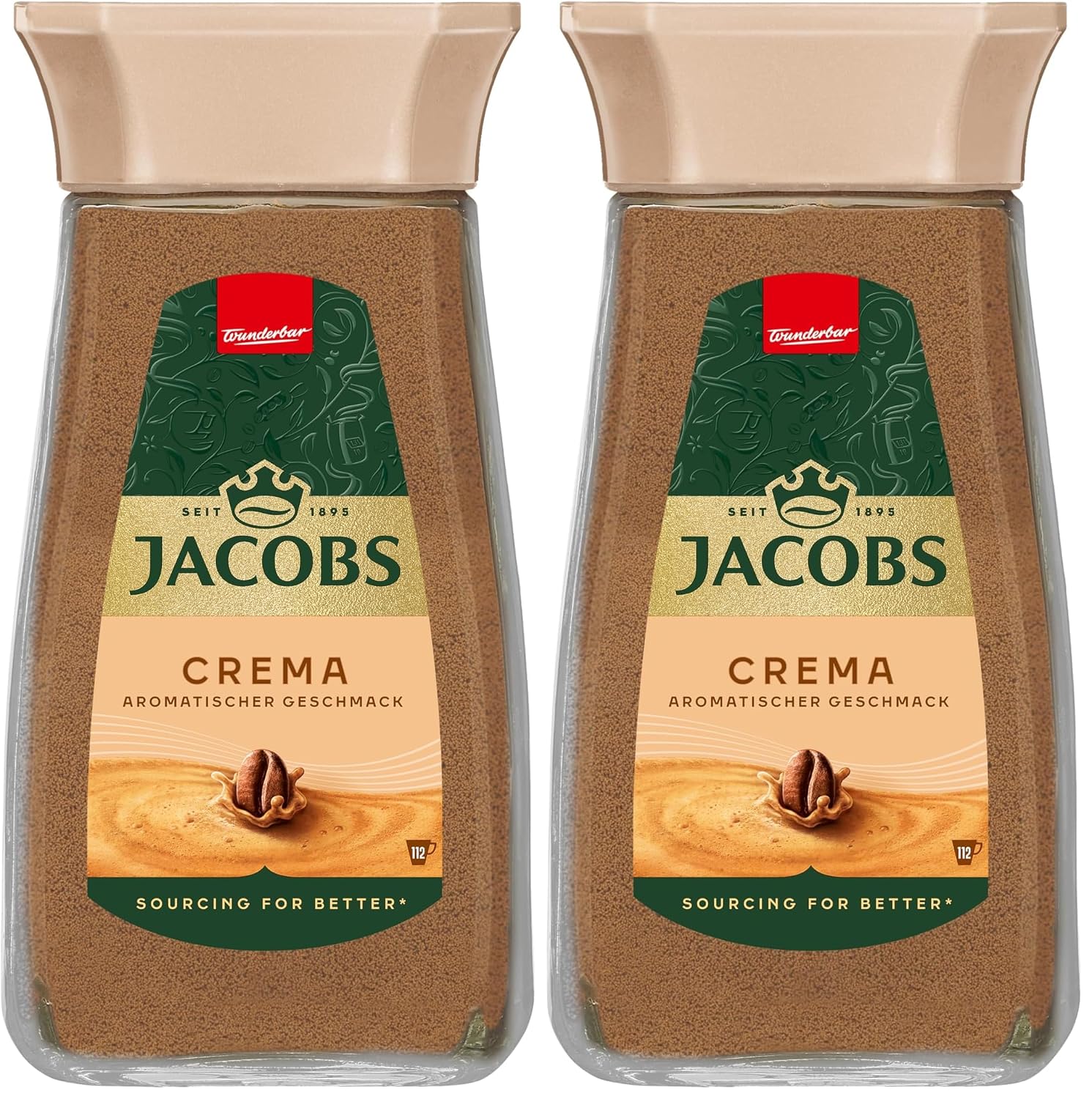 Detalle de Jacobs Crema löslicher Kaffeegenuss im Glas – 200 g (112 Tassen)