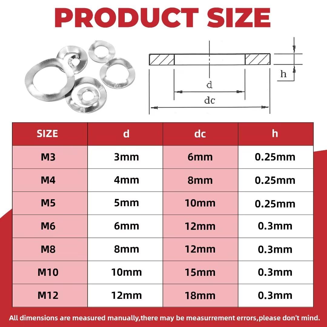Thumbnail 1 de AIMUNOK Wave Washer Assortment, 304 Stainless Steel