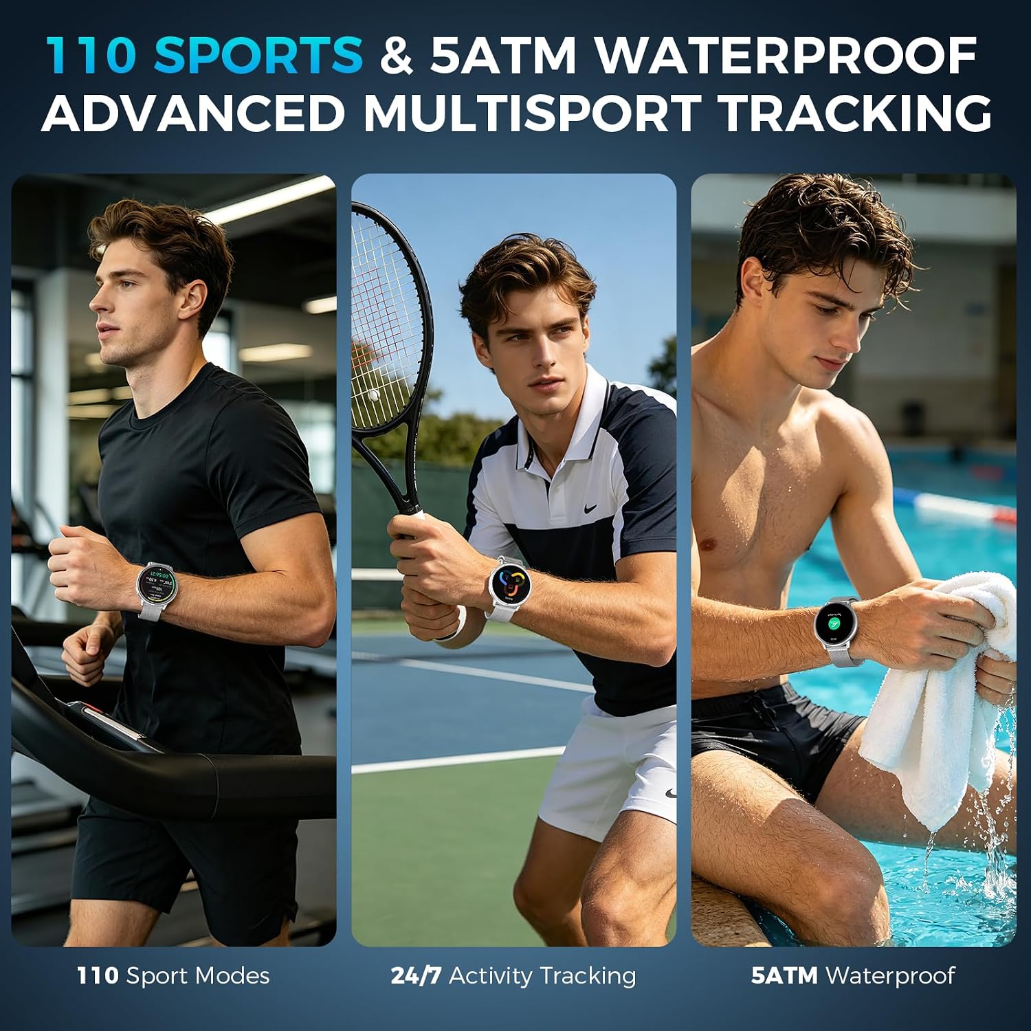 Detalle de GT1 Smart Watch with GPS, Heart Rate, SpO2 & 110 Sports Modes
