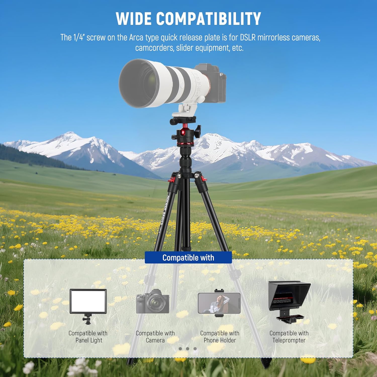 Thumbnail 5 de NEEWER Basics Travel Tripod 72in