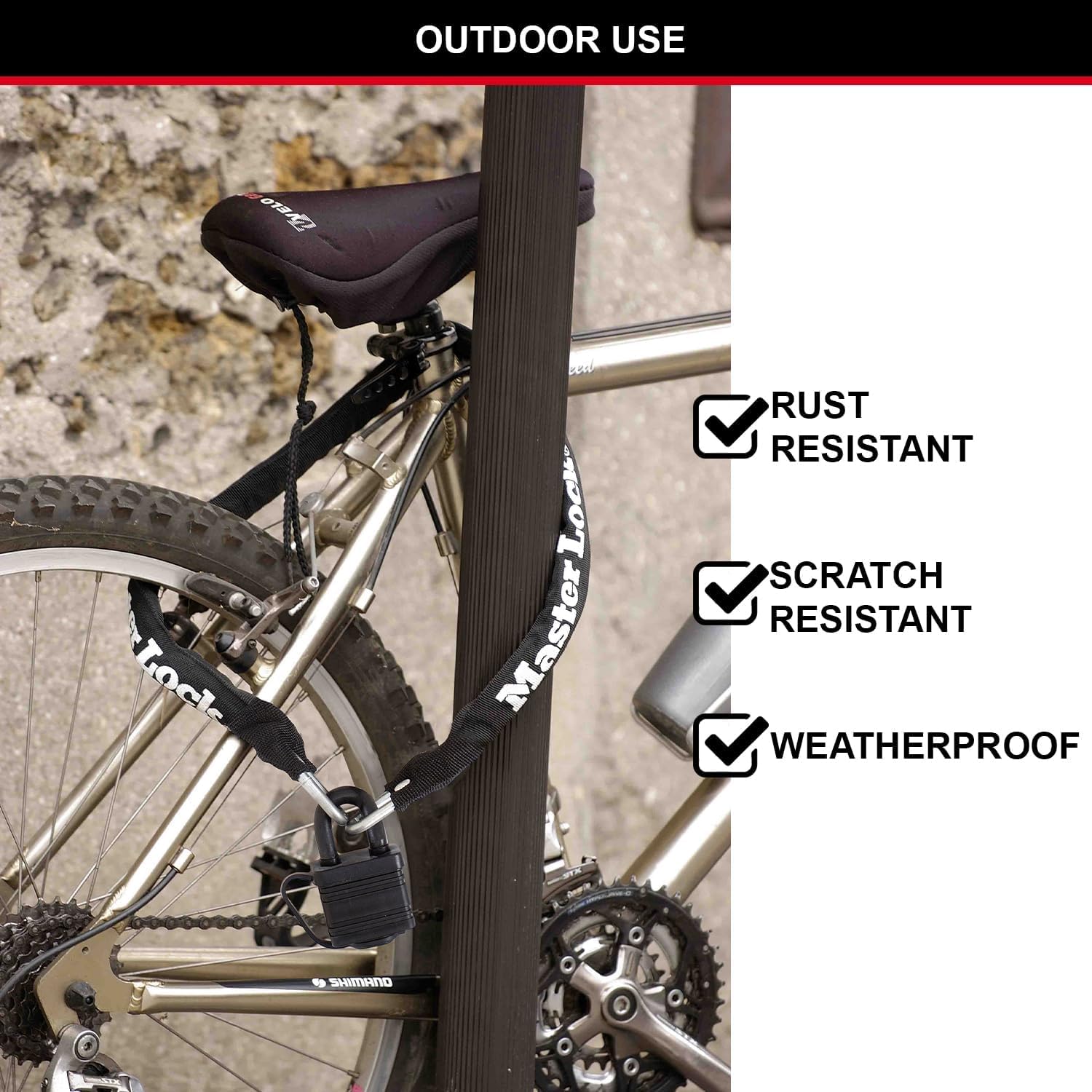Thumbnail 4 de Master Lock 8390EURDPRO Lucchetto Bici con Catena 90 cm – Sicurezza affidabile per bici elettriche e corsa