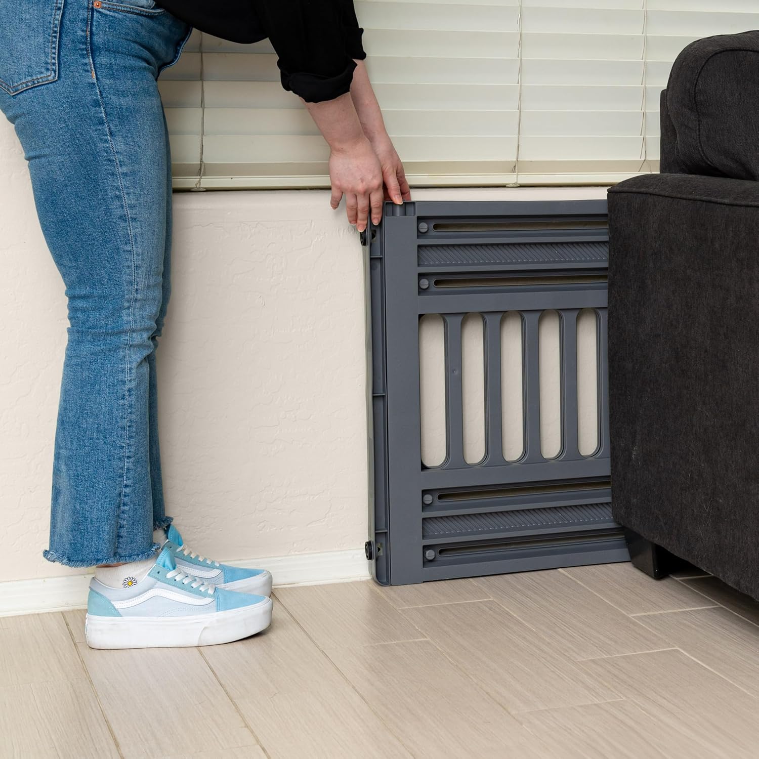 Thumbnail 1 de Iris Ohyama Barriera di Sicurezza per Scale in Plastica PP PBR-600, estensibile L61–100 cm, grigio