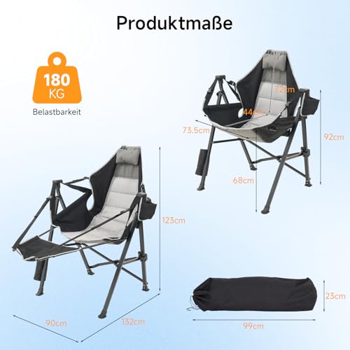 Detalle de DriveMo Campingstuhl Faltbar – Stabil, wandelbar und flexibel für Outdoor-Spaß