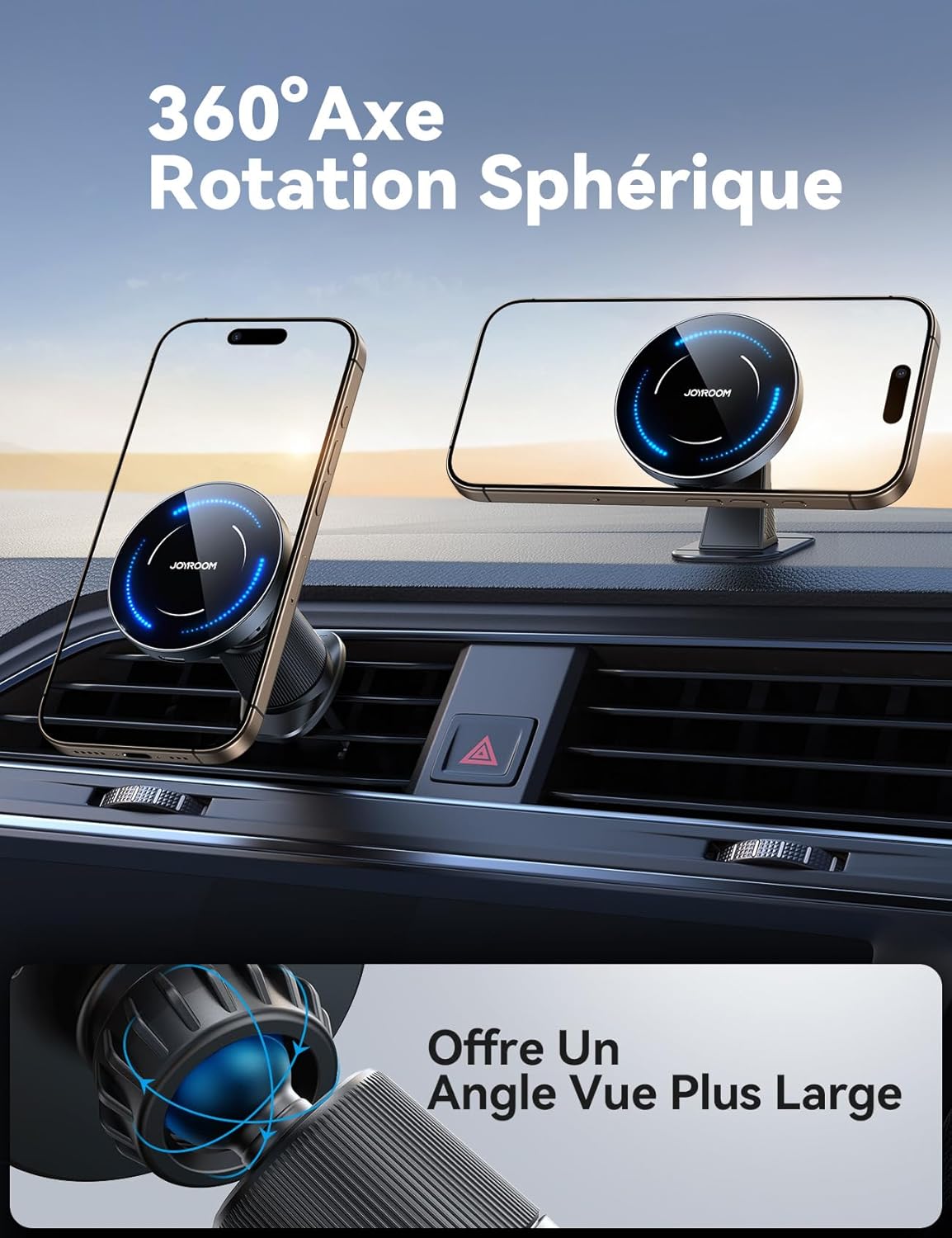 Thumbnail 4 de JOYROOM Support téléphone voiture MagSafe 2 en 1 avec chargeur induction 15W