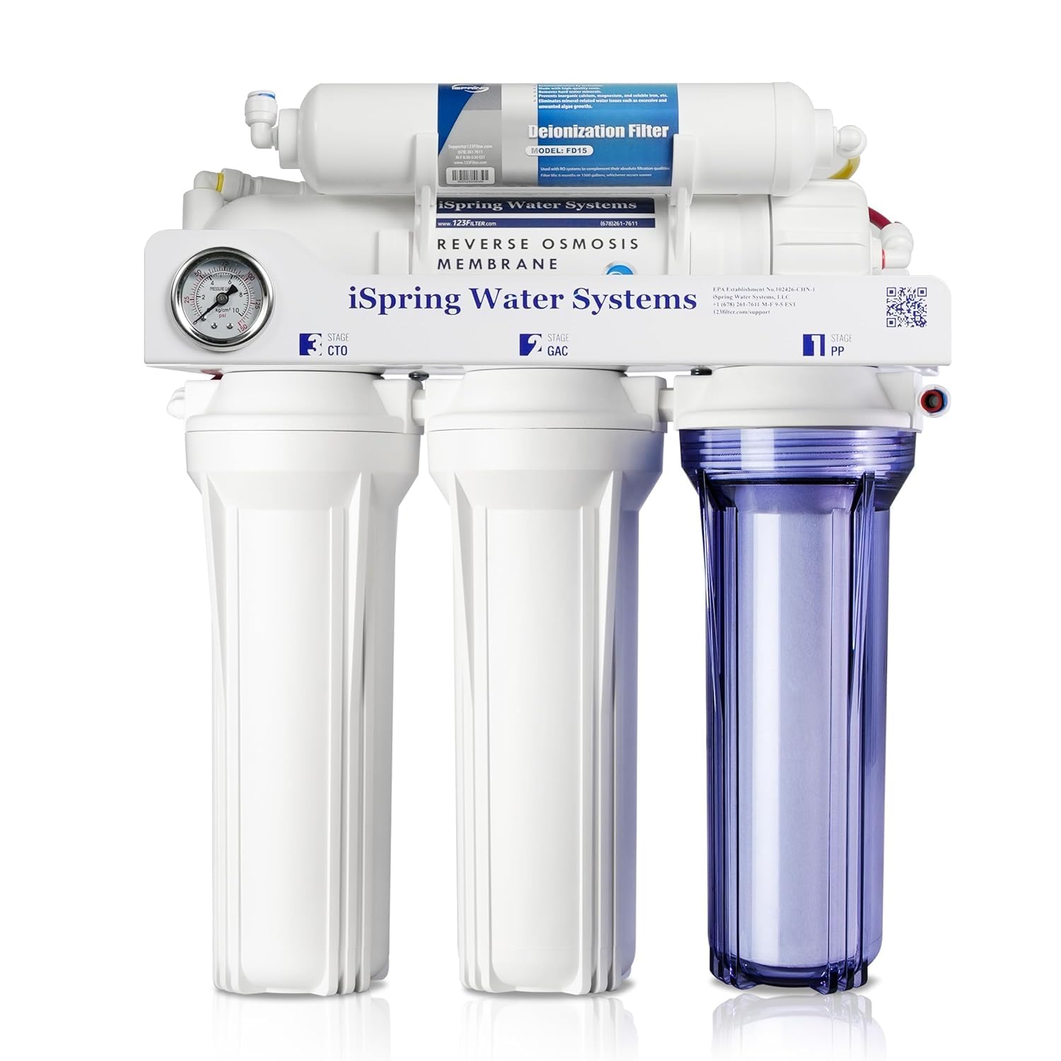 Detalle de iSpring RCC1D 150 GPD Tankless RO/DI System