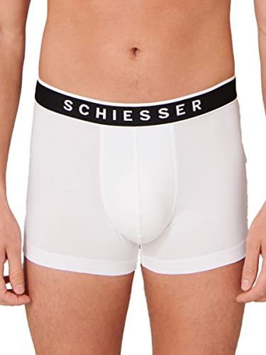 Detalle de Schiesser Herren 3er Pack Boxershorts Bio Baumwolle 95/5 – Weiß, Größe 7/XL