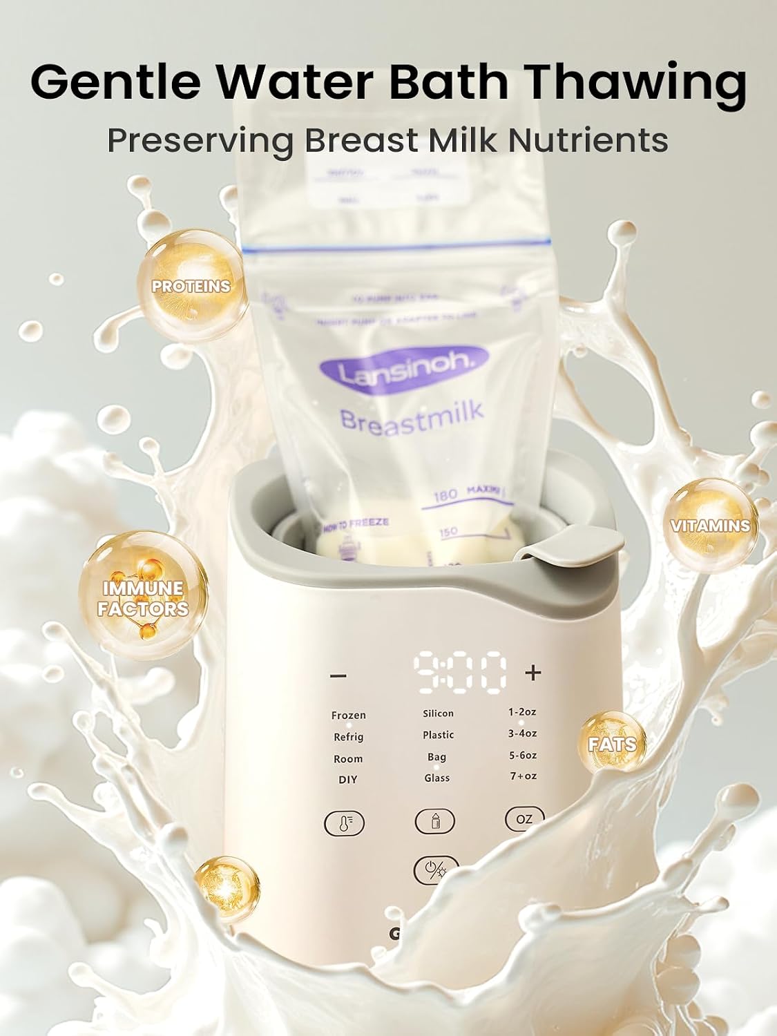 Detalle de GROWNSY NightEase Pro N9T-bottle warmer, 10-in-1 with night light