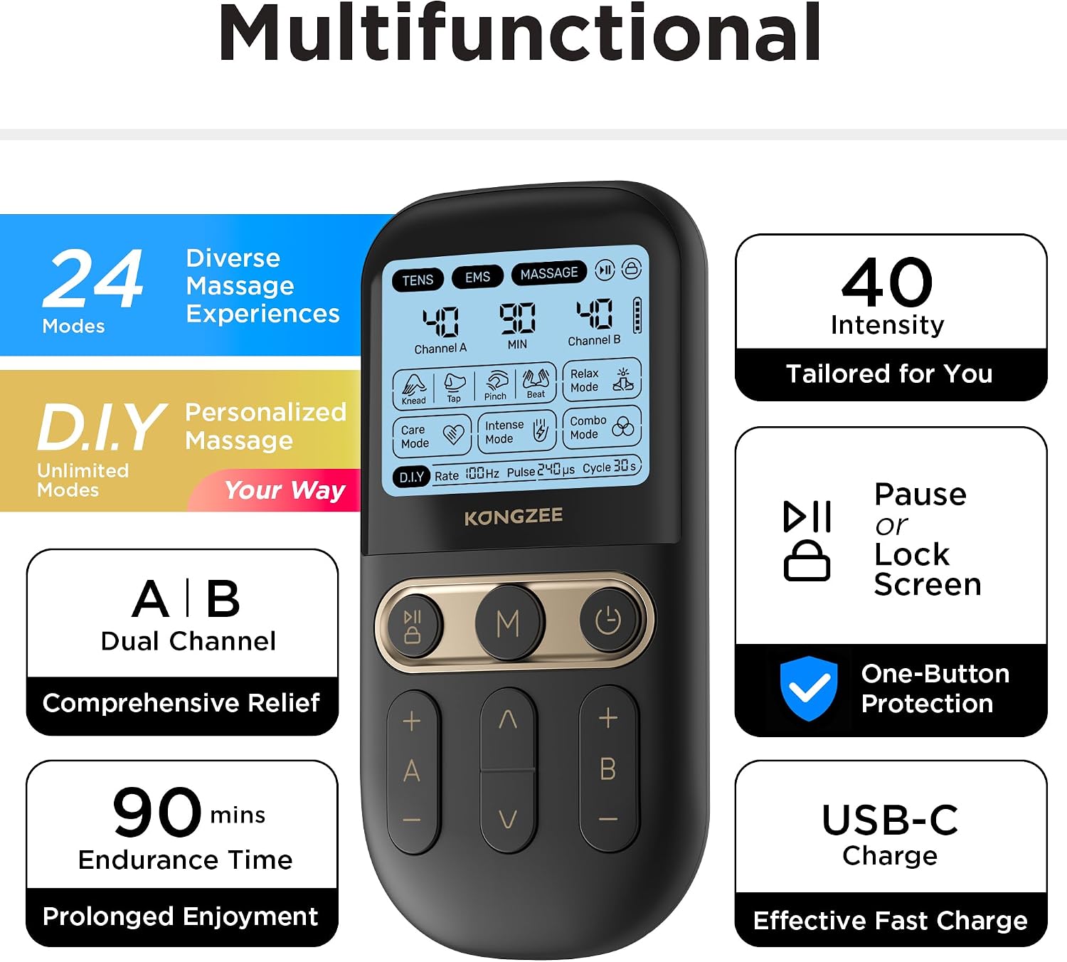 Thumbnail 3 de 4-in-1 DIY TENS EMS Muskelstimulator