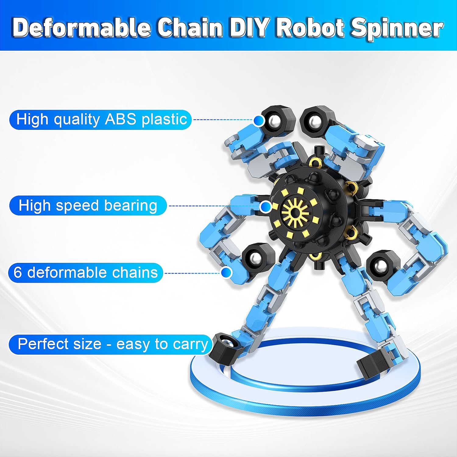 Detalle de Transformable Fidget Spinner Chain Set (9PCS) for Easter Basket Stuffers