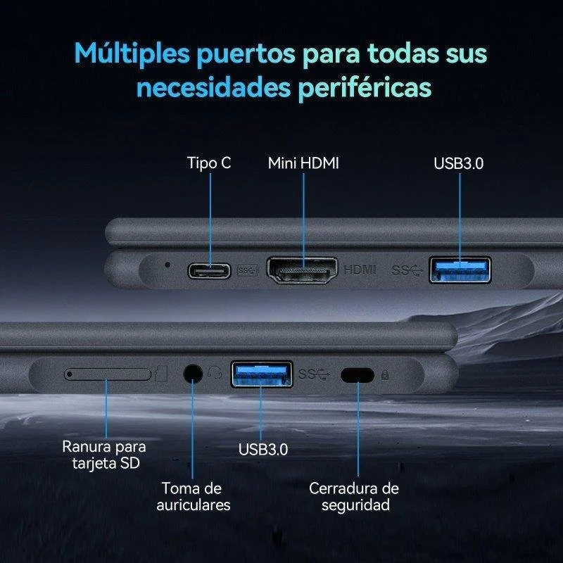 Thumbnail 2 de AMDEVPRO Portátil 11,6" Intel Core 6500Y: ultraligero, 2 en 1 y con Windows 11 Pro