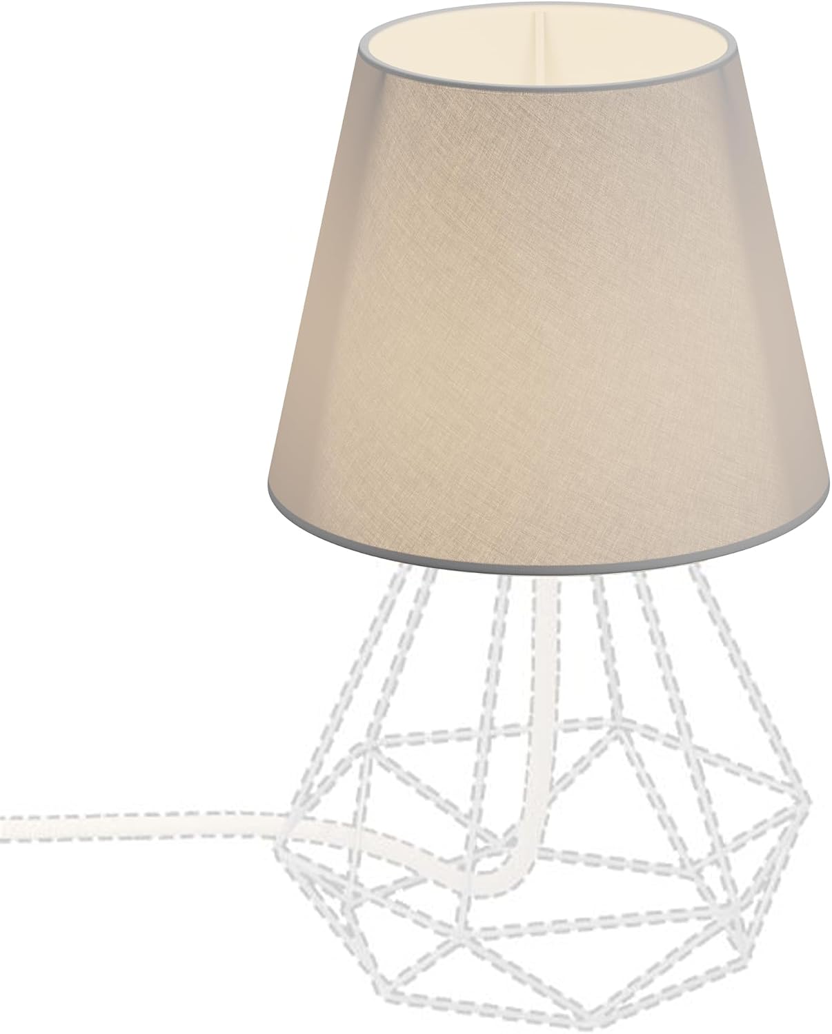 Detalle de ledscom.de Pantalla de tela blanca Ø200 mm: estilo universal para luminarias E27/E14