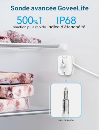 Thumbnail 2 de GoveeLife Thermomètre frigo WiFi avec app et alarme – 1 capteur