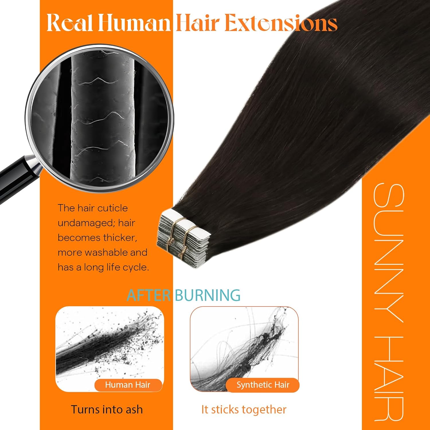 Thumbnail 6 de Sunny Hair Tape in Extensions 18 inch 20pcs 50g