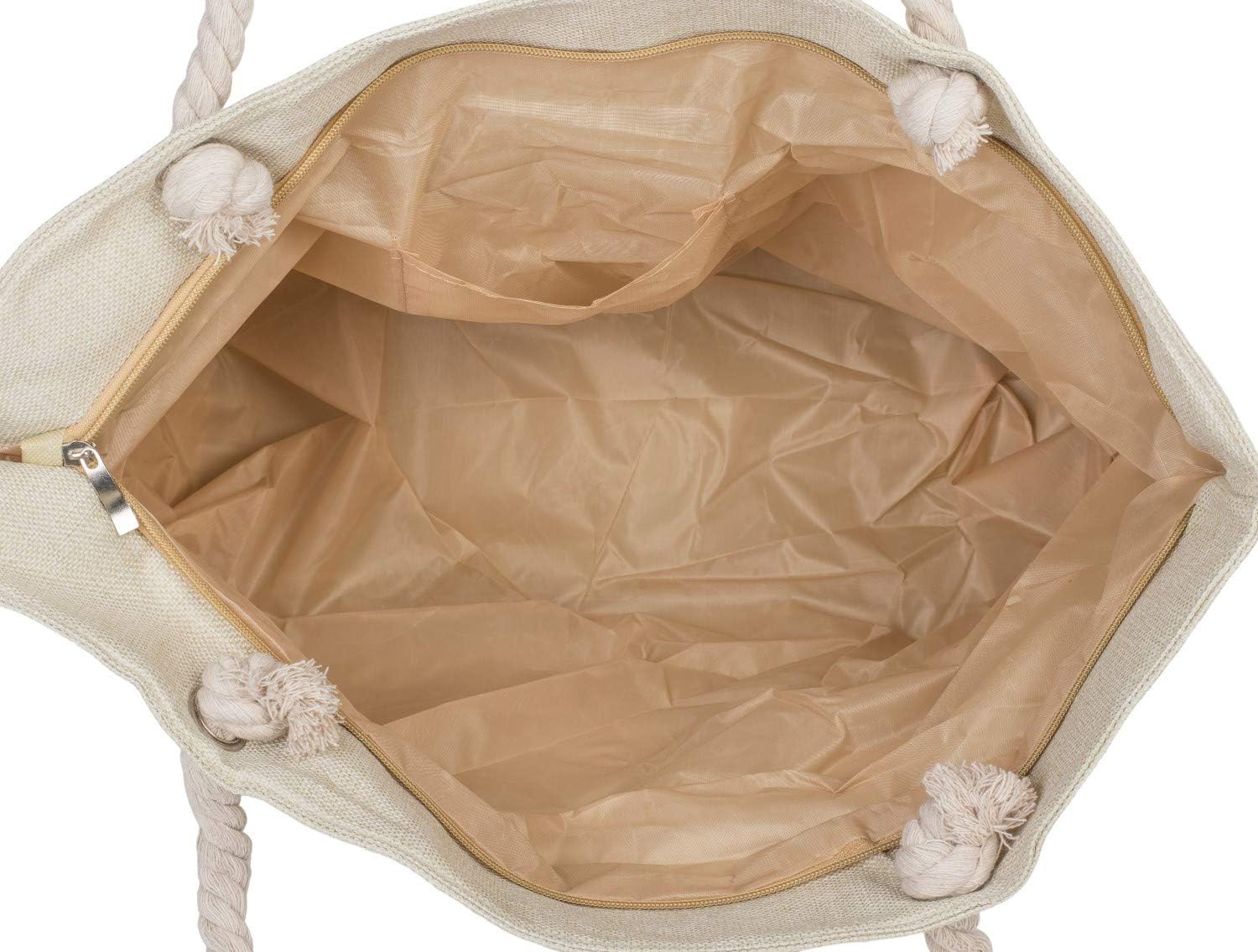 Detalle de styleBREAKER Ladies XXL Borsa da spiaggia con motivo Infinity e look metallico