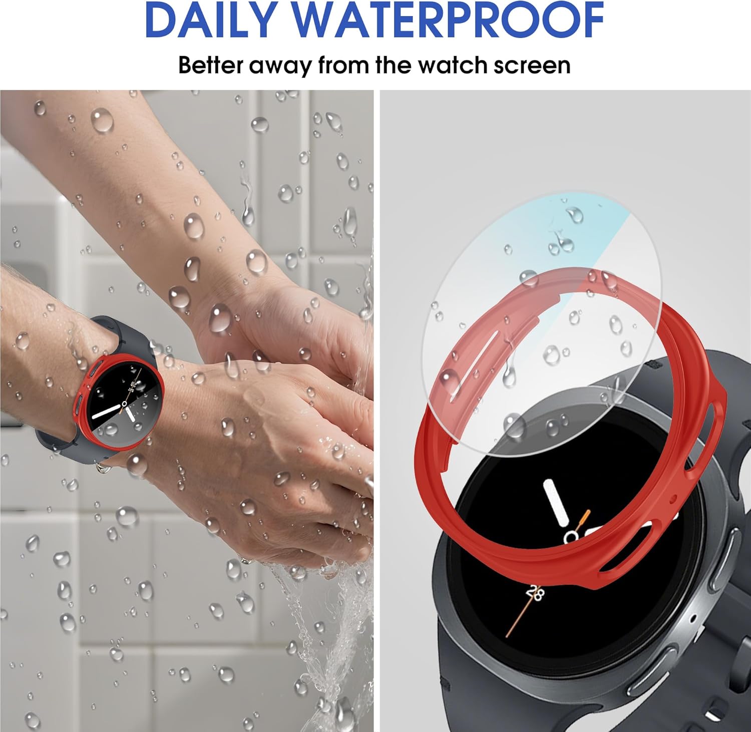 Thumbnail 4 de Tiorecime 8+4 Pack Case for Samsung Galaxy Watch 8 40mm (2025) with Tempered Glass Screen Protector