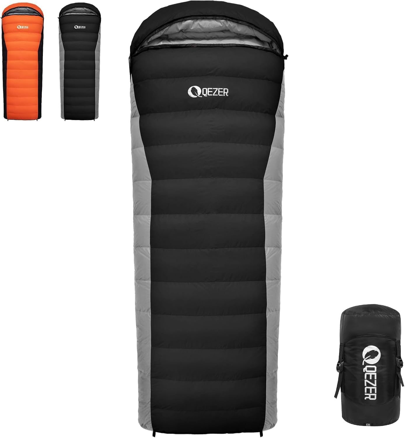 Thumbnail 6 de QEZER Daunenschlafsack – Premium 600FP+ Daunen, 12°C bis -24°C, leicht & kompakt (216 x 80 x 71 cm)