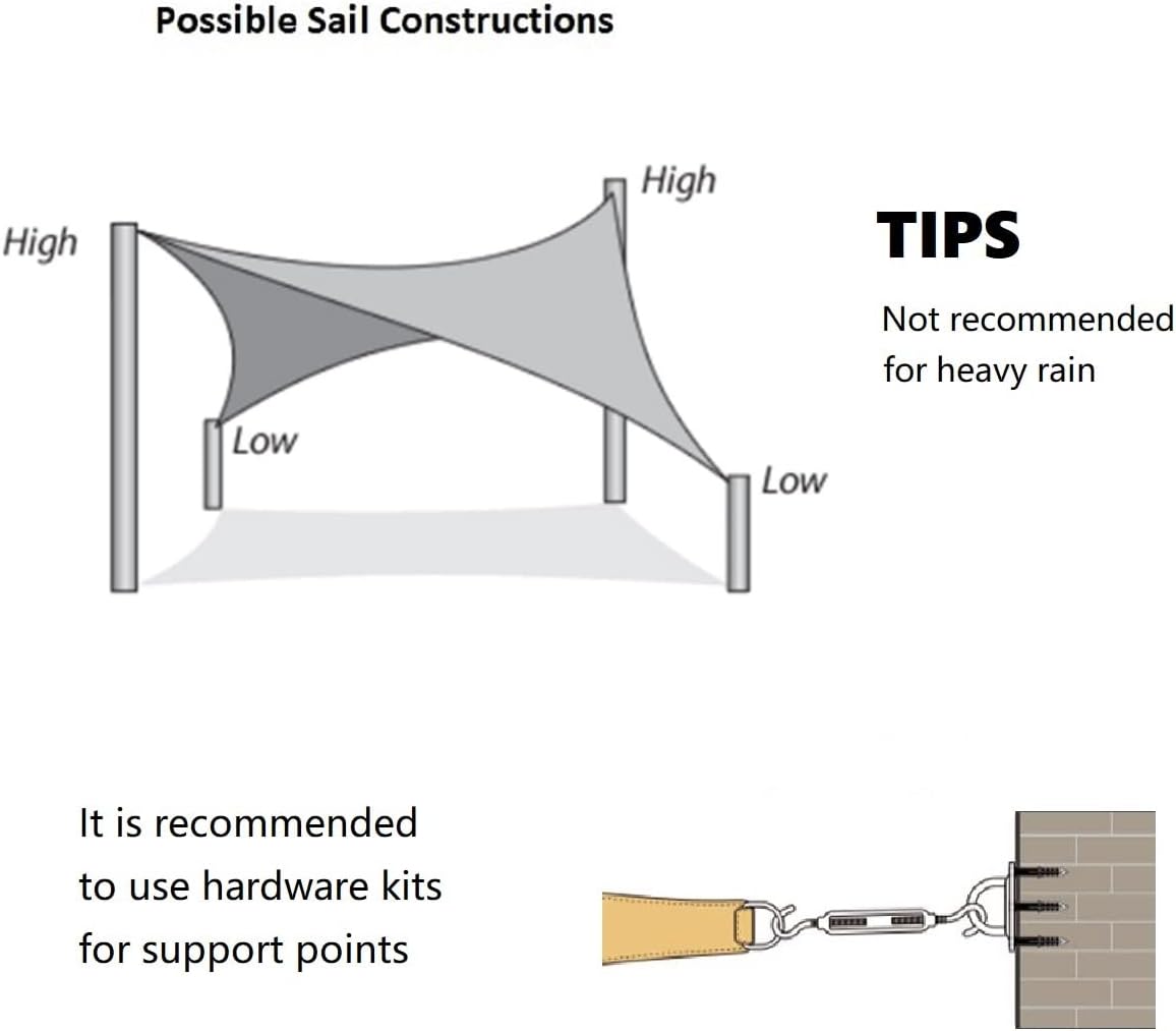 Thumbnail 6 de Asteroutdoor Rectangle Shade Sail 10' x 13
