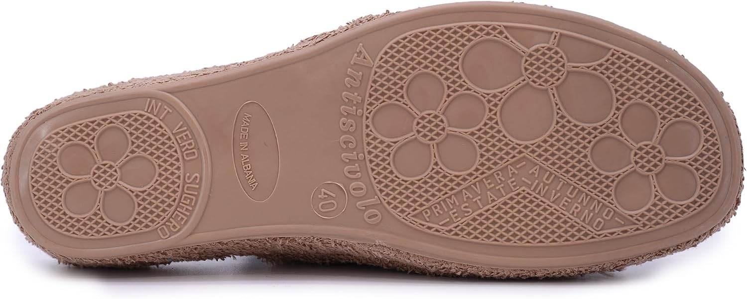 Detalle de JOMIX pantoffels met sleehak voor dames in badstof, met kurken tussenzool