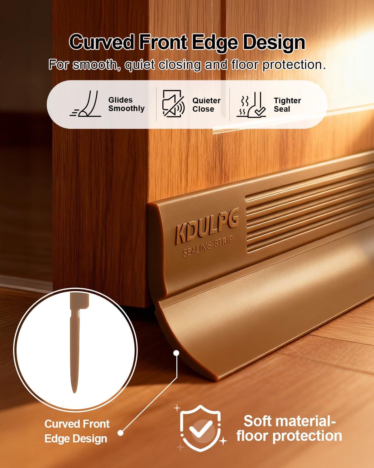 Thumbnail 2 de Silicone Draught Excluder Door Seal Strip (Self-Adhesive) – Coffee Colour