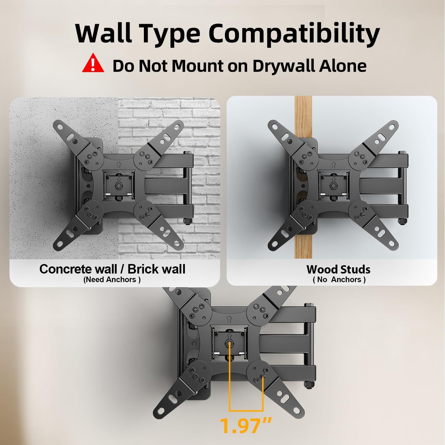 Thumbnail 6 de IWORKBOARD TV Wall Mount 77 lb, Articulating