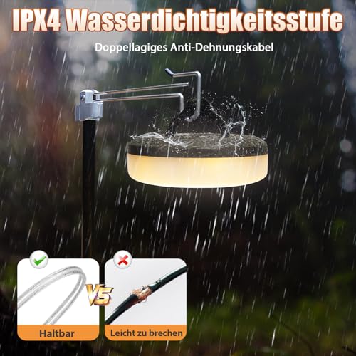 Detalle de Yizhet 10m Camping Lichterkette Olivgrün – vielseitige LED-Beleuchtung für draußen