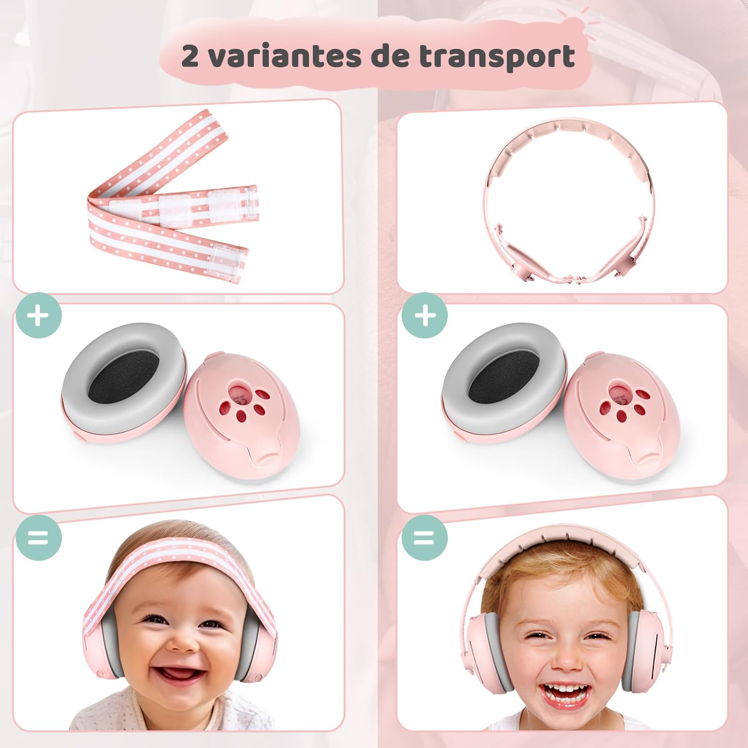 Detalle de Fuutilake Baby Gehörschutz: 2-in-1 Kopfhörer für 3–48 Monate mit Geräuschunterdrückung