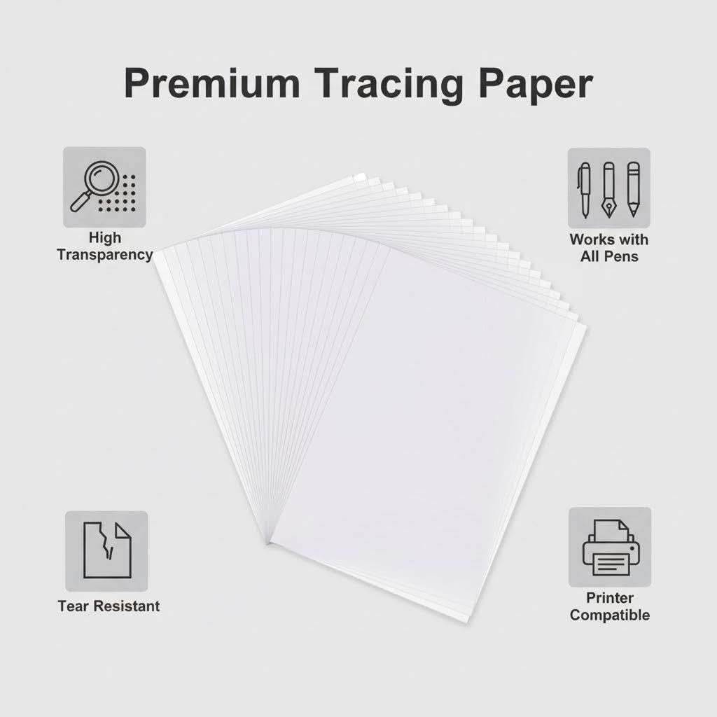 Thumbnail 5 de Mirito 100 Feuilles Papier Calque Transparent DIN A4 210 x 297 mm – 70 g/m²