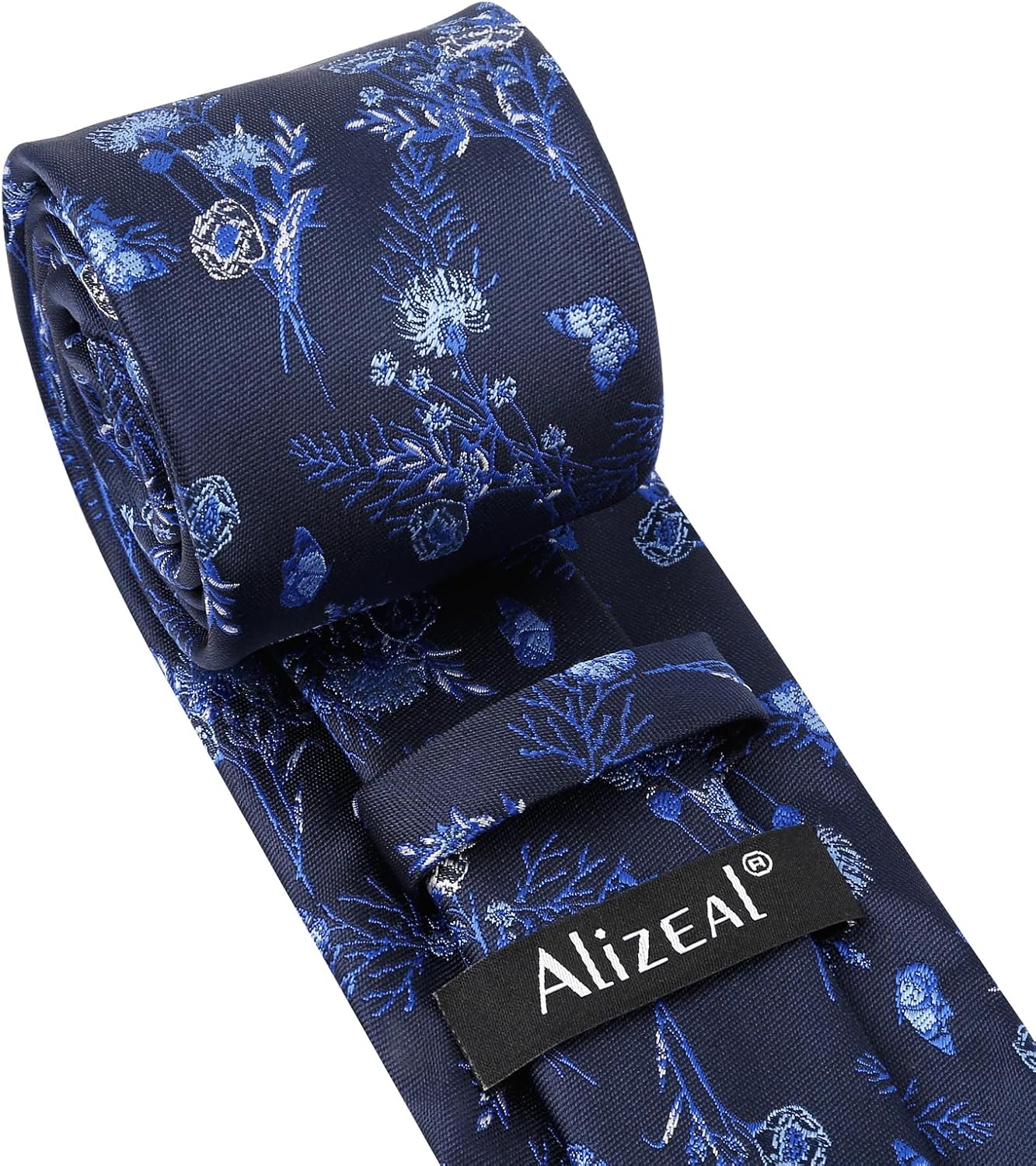 Thumbnail 1 de Alizeal Floral Patterned Necktie with Pocket Square Set – 1 Tie + 1 Pocket Square