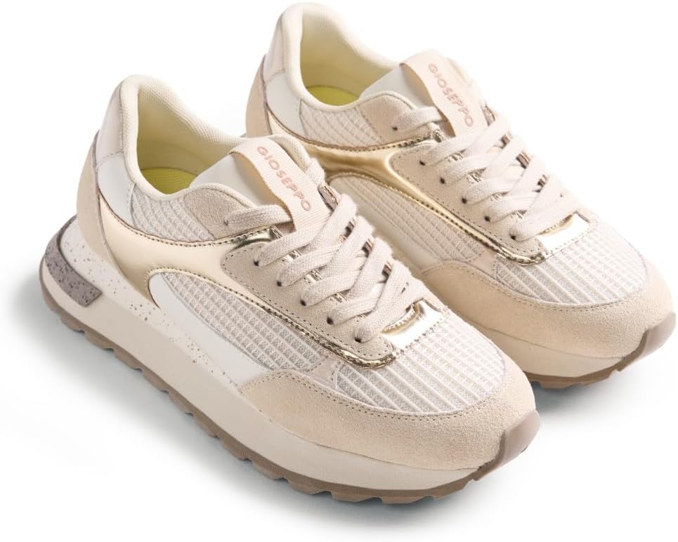 Detalle de GIOSEPPO Femme Pusca Basket : baskets en cuir croûte et plateforme moderne