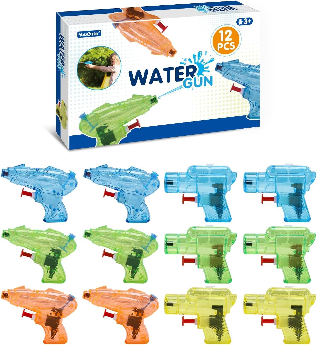 Detalle de 12 Packs Water Gun Pistol for Kids – Mini Squirt Toys for Summer Fun