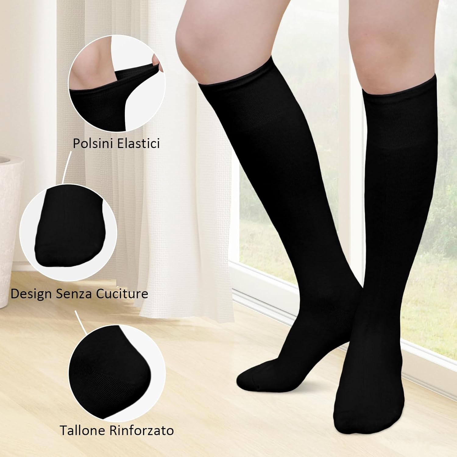 Thumbnail 2 de LOFIR calze al ginocchio in cotone senza cuciture per donna (4 paia), 35-46
