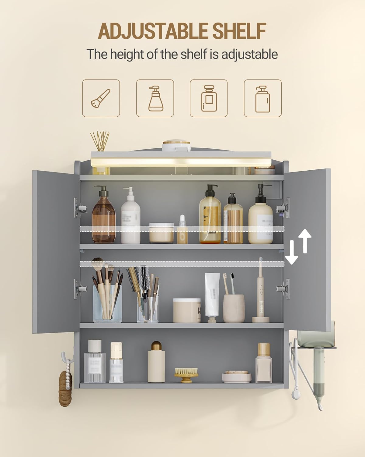 Thumbnail 3 de Hzuaneri MC10027XEU armoire murale 60 cm 🪞