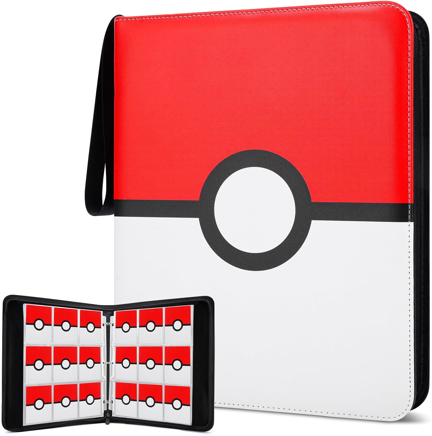 Detalle de Bestode RST01 9-Pocket Trading Card Binder, Zippered PU Leather, 900-Card Capacity
