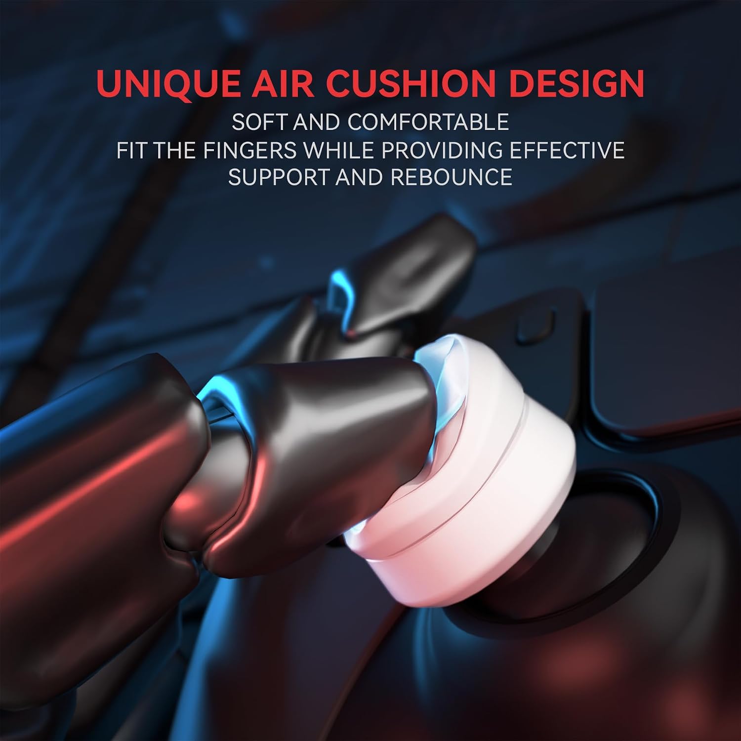 Detalle 2 de PlayVital 3 Height Hurricane thumb grips caps (white) for PS5, PS4, Xbox and Switch Pro controllers